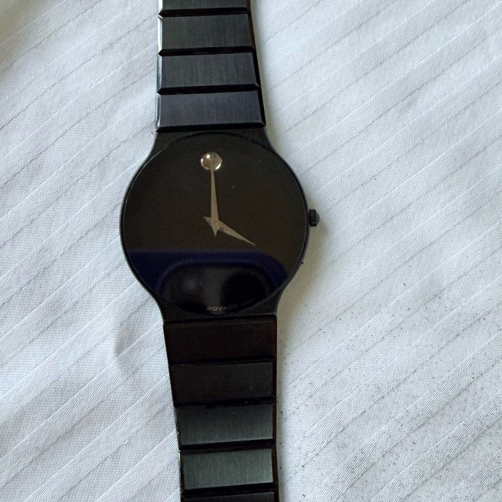 Movado Black and Gold Men's Watch - Picture 2 of 8